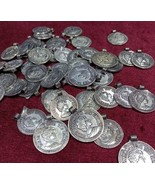 COIN SILVER METAL OXIDIZED CHARMS 100G KUNDAN RAW STUFF FOR MAKING JEWELRY - $17.81