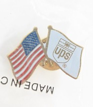 UPS United Parcel Service Shield Logo Flag USA Flag Pin Advertise Patrio... - $14.99