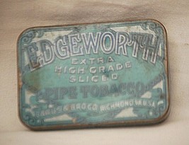 Edgeworth Blue Pipe Tobacco Tin Can Hinged Lid Richmond VA Vintage Empty f - £10.10 GBP