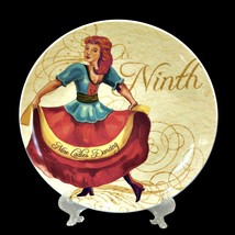 Noble Excellence 12 Days of Christmas NINTH DAY Salad Plate 8.25&quot; Ladies... - £12.81 GBP