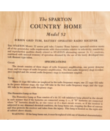 1931 Sparton Radio Country Home Model 52 Info Advertisement Catalog Page... - $28.05 CAD
