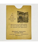 Vtg 1900&#39;s Emigrant Industrial Savings Bank New York Ledger Book Sleeve ... - $140.50 MXN