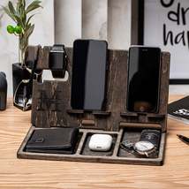 Personalized Phone Charging Docking Station, Desk Organizer for iPhone and Andro - £30.14 GBP