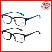 Dual-Purpose 2 Pack Multifocus Glasses - Lightweight Comfort &amp; Blue Ligh... - $38.79