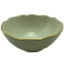 Lenox Greenfield Collection Small Candy Dish Nut Bowl 24k Gold Trim 4.5&quot; x 2&quot; - £7.26 GBP