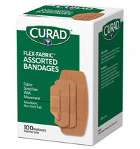 Curad Flex-Fabric Adhesive Bandages, Assorted Sizes, 100 Count - £3.92 GBP