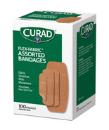 Curad Flex-Fabric Adhesive Bandages, Assorted Sizes, 100 Count - £3.89 GBP