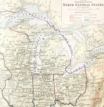 1916 United States Of America Map Fold Out North Central Boundary 10&quot;x15... - $29.99