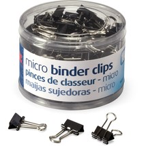 Officemate Micro Size Binder Clips, Black, 100 per Tub (31030) - £14.10 GBP