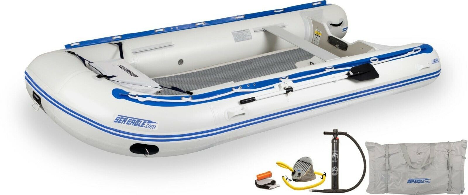 Primary image for Sea Eagle 14sr Drop Stitch Deluxe Pkg 14’ Inflatable Runabout Boat Dinghy Raft