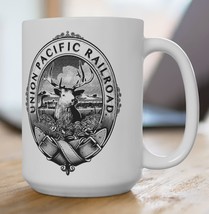 Union Pacific 1868 Mountain Elk Logo Railroad Train Coffee Mug 15 oz Travel - $9.49