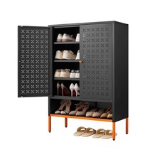 GJG-HUA Modern Black Shoe Cabinet Ergonomic Handle Butterfly Door - $2,659.36 MXN