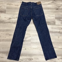 Vintage Plain Pockets Jean Men 33x34 Blue Bootcut Raw JC Penney Made in USA - $28.78