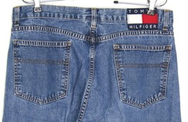 Vintage Tommy Hilfiger Women&#39;s Denim Jeans Size 12 Flag 32x32 Made USA High Rise - £26.19 GBP