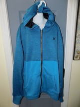 Hurley Heather Blue Front Zip Jacket With Hood Size XL Boy&#39;s NWOT - $25.55
