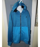 Hurley Heather Blue Front Zip Jacket With Hood Size XL Boy&#39;s NWOT - $43.21 CAD