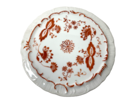 Hand Painted Ceramic 5&quot; Round Trivet Plate Artist Signed Orange Flowers - £7.06 GBP