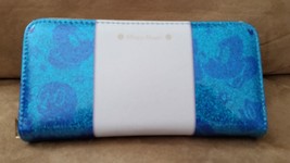 DISNEY MICKEY MOUSE BLUE GLITTER WALLET Brand New 7&quot; 8&quot; JAPAN TOREBA Gli... - $1,140.26 MXN