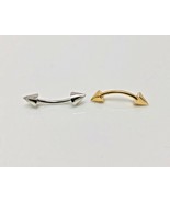 14K Solid Yellow Gold Cone Spike Eyebrow Body Piercing Jewelry 16G - £54.66 GBP