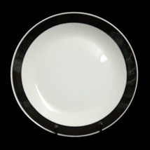 Gibson Designs Basic Living Iii Black 4-Dinner Plates 9 7/8&quot; D Black Band - £46.94 GBP