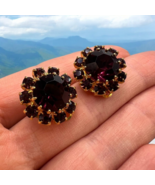 1970s Vintage Women&#39;s Clip-On Earrings Gold Tone with Rhinestones from C... - $170.15