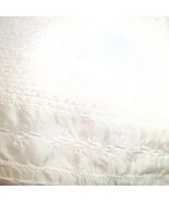 Vintage Acrylic Waffle Weave Blanket Satin Trim white embroidery Full/Qu... - $872.92 MXN