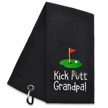 Hafhue Kick Put Grandpa Embroidered Golf Towel, Grandpa Golf Towel, Golf Access - £23.49 GBP