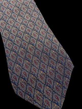 Yves Saint Laurent Tie Silk Necktie Designer Dk Blue Burgundy Paisley Vi... - £50.43 GBP