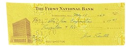 Joe Sewell Cleveland Signed May 15 1962  Bank Check BAS - £46.11 GBP