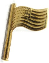 14K Gold American Flag Neck Tie Tack Lapel Pin Vintage - £55.52 GBP