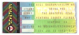 Grateful Dead Concert Ticket Stub Juillet 18 1982 Ventura Californie - £43.35 GBP