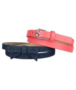 Cat &amp; Jack Brand Girls&#39; 2 Pack Belt Set Denim/Coral MEDIUM Multicolored - $285.35 MXN