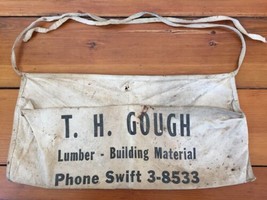 Vintage Distressed Canvas TH Gough Carpenter Lumber Yard 2 Pocket Waist ... - $59.99