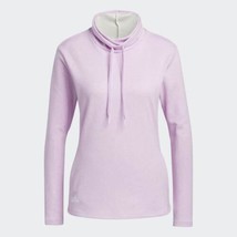 adidas Women&#39;s Mélange High Mock Golf Sweatshirt Bliss Lilac HM5545 - £31.93 GBP