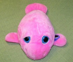 Petting Zoo Pink Dolphin Peepers Purple Jewel Stuffed Animal Plush 13&quot; Long Toy - £7.19 GBP
