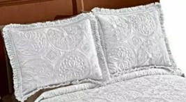 Classic Medallion Quilted Pattern ~ White Pillow Sham ~ Standard Size 20&quot; x 26&quot; - £20.92 GBP