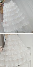 White A-line LACE Tulle Skirt  Wedding Plus Size Bridesmaid Layered Tulle Skirt  image 2