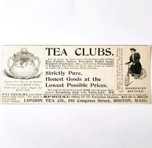 1897 London Tea Company Advertisement Victorian Bostonian Bicycle ADBN1A9 - $19.99