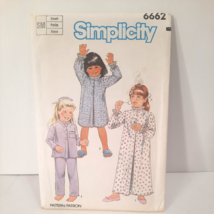 Simplicity Pattern 6662 Child's Pajamas Nightgown Size S 3T to 6 Uncut VTG 1981 - $6.71