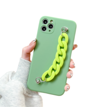 Anymob iPhone Case Yellow Green Marble Chain Soft Silicone Bracelet Phon... - £19.50 GBP