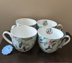 Bluebird &amp; Willow Set Of 4 Mugs New Floral Birds Designed In England - £51.95 GBP