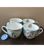 Bluebird &amp; Willow Set Of 4 Mugs New Floral Birds Designed In England - £51.12 GBP