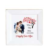 Personalized Ceramic Square Plates – Wedding Day Appetizer &amp; Romantic Di... - $35.76 CAD+