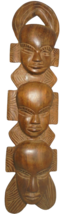 Hand Carved Wooden 3 Face Tribal African Mask Wall Art Primitive Folk Art rare - £17.13 GBP