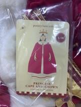 Pottery Barn Velvet Velveteen Red Princess Cape &amp; Crown Halloween Costume S/M - £78.21 GBP