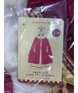 Pottery Barn Velvet Velveteen Red Princess Cape &amp; Crown Halloween Costum... - $136.16 CAD