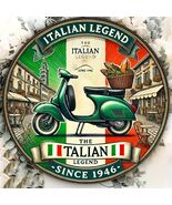 Green Trolley Theme Round Wooden Home Kitchen Garden Club Garage Office ... - $25.00