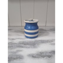 TG Green Cornishware 3&quot; Jar, Blue &amp; White Canister, English Ceramic Jar with Lid - £26.78 GBP