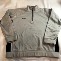 Nike Therma Fit Sweatshirt 1/4 Zip Youth XL Gray with Black Swoosh - $14.99