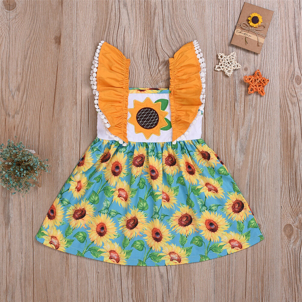 NEW Sunflower Girls Ruffle Sleeve Dress 18 M 2T 3T 4T 5T - $5.49